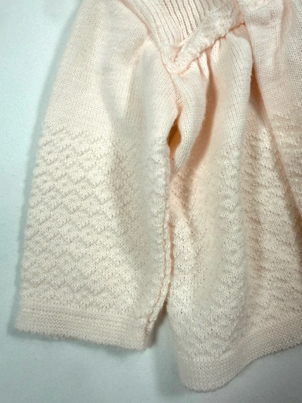 VINTAGE SEARS Girls Hooded‎ Knit Sweater Jacket 3-6 Months Cottagecore Heirloom